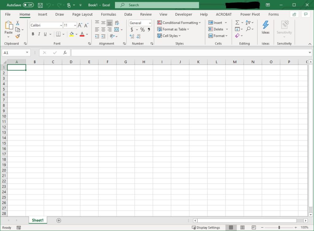 new search box at top of excel window