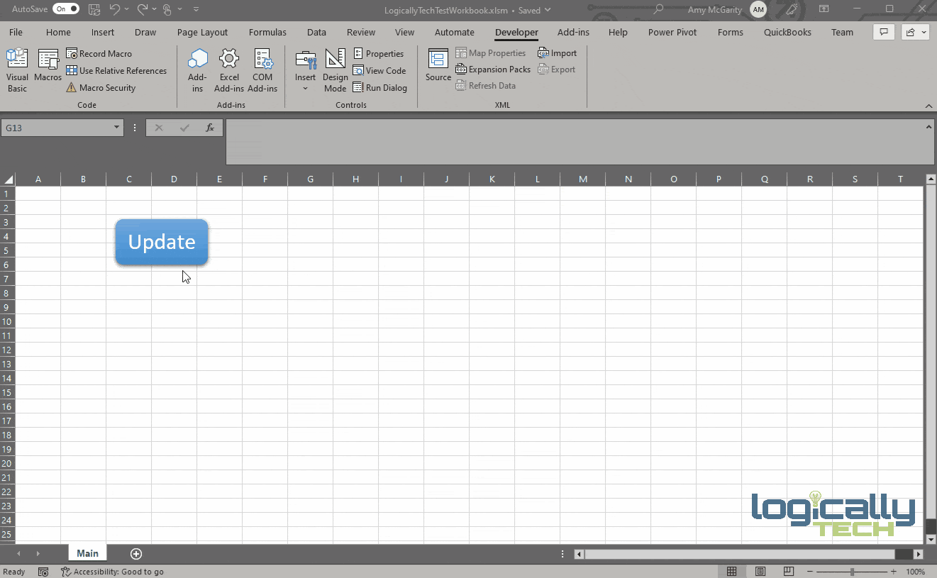 attach macro to button in excel